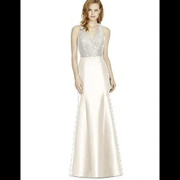 dessy oyster bridesmaid dresses Twist Back Satin Bridesmaid Dress